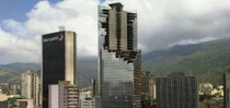 Caracas Abandoned Business Building in Middle of a Construction and then being occupied by people without housing