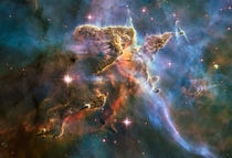 Carina Nebula billowing cloud of cold interstellar gas and dust 