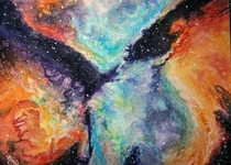 Carina Nebula painted by me watercolor and gouache  
