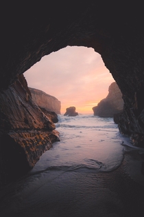 Caves and sunsets in California 