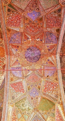 Ceiling of the Wazir Khan Mosque in Lahore Pakistan