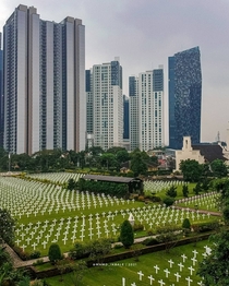Cemetery in the middle of Jakarta Indonesia