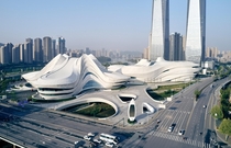 Changsha Meixihu International Culture and Art Centre beside Meixi Lake in Changsha capital of Hunan province China architected by Zaha Hadid Architects due for completion presently 
