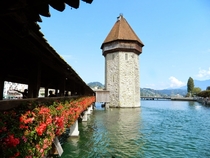 Chapel bridge in Lucerne Switzerland 
