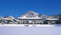 Cheongwadae South Korean presidential residence during the winter