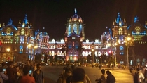 Chhatrapati Shivaji Railway Terminus Mumbai  illuminated for Diwali PhotographerYogesh Patil