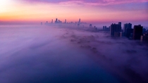 Chicago Christmas Eve morning fog