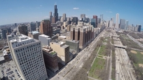 Chicago downtown and Grant Park - Taken from a UAV 