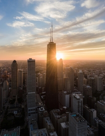 Chicago during sunset