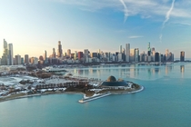 Chicago IL from above Adler Planetarium and Lake Michigan Photo by Symbiosis on Flickr
