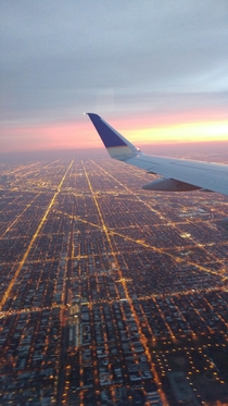 Chicago Illinois from a commercial flight 