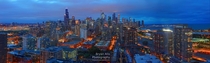 Chicago Magic Hour Sunset Panorama 