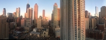 Chicago skyline from my apartment at sunset 