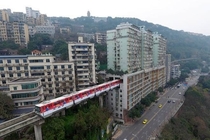 Chongqing China - Railway Station on the sixth floor a residential building