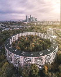 Circular Apartment Building In Moscow Russia