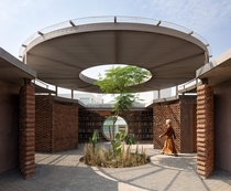 Circular courtyard at Casa UC Mexico 