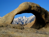 Classic View of Mount Whitney Through Arch Alabama Hills CA 