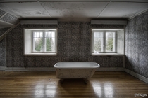 Claw Foot Bathtub Inside the Master Bedroom of an Abandoned Mansion in Quebec 