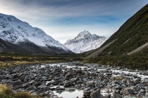 Clear evening on the Hooker Valley Track New Zealand 
