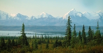Clear morning views of the Alaska range - Denali NP AK 