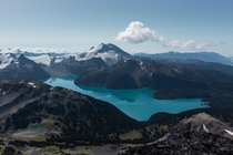 Climbed up the Black Tusk in Garibaldi Park Canada two days ago and im still struggling to walk But so worth it for this view of Garibaldi Lake 