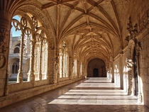 Cloister at Jernimos Monastery Lisbon Portugal 