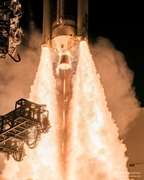 Closeup of the RS-A engine and four GEM- solid rocket boosters on the Delta IV Medium  rocket 