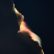 Cloud iridescence Lasted about half a minute before disappearing