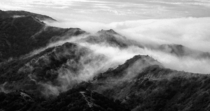 Cloud rolls over the hills on Catalina Island 