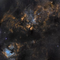 Clouds in Cygnus along with several nebulae and supergiants 