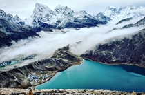 Clouds Rolling into Gokyo Valley up in the Himalayas 