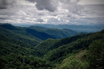 Cloudy day at Great Smoky Mountains National Park USA 