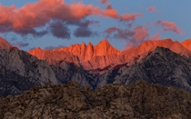 Cloudy Sunrise Over A Snowless Mt Whitney Alabama Hills CA 