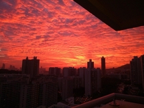Cloudy Sunset in Hong Kong 