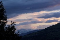 Cloudy sunset in the french alps 