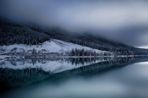 Cold Reflection in Spray Lakes Canada 