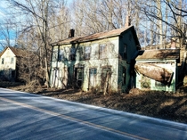 Collapsing houses by the roadside Potter Hollow NY 