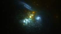 Colliding Galaxy - I wanted to create a scenic of two galaxy on verge of colliding and this came out  galaxy id CFR 