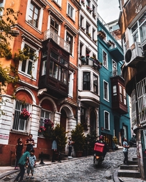 Colorful streets of Galata Istanbul