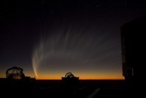 Comet McNaughts tail at night 