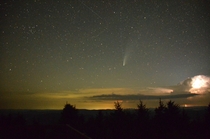 Comet Neowise - My first attempt at astro photography staying up all night on mountain top with cameo by lightning 