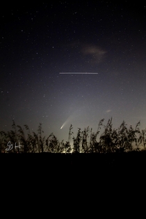 Comet Neowise the International Space Station and some Kansas prairie grass 