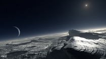 Conceptual art sky of Pluto 