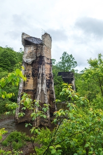 Control tower for abandoned and dynamited dam Pennsylvania   MIC