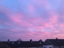 Cotton candy clouds over Dublin