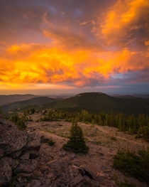 Cotton candy sunset while hiking Chief Mountain outside Evergreen Colorado OC x