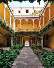 Courtyard of  palau de lloctinent  in Barcelona x
