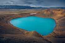 Crater lake of Krafla Iceland 