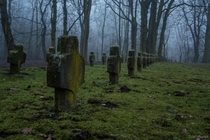 Creepy cemetery in Twierdza Modlin Poland 