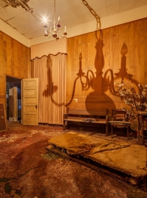 Creepy orange glow in an abandoned funeral home by Ghostcri 
